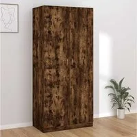 furnicato Kleiderschrank 90 x 52 x 200 cm in Räuchereiche, Holzwerkstoff (1-St) Garderobenschrank mit Kleiderstange und viel Stauraum für das Zuhause