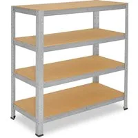 shelfplaza Schwerlastregal HOME, 90x120x40cm verzinkt, 4 Böden, Kellerregal, Garagenregal, Steckregal