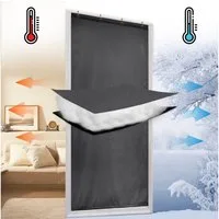 Sunicol Türvorhang Blickdicht Thermovorhang, Selbstklebend, Winter, Wasserdicht Gardine, Kälteschutz, Insektenschutz, Wärmeschutzvorhang für Türen Winddicht