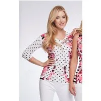 Passioni Cardigan Twin-Set mit Punkt- und dekorativem Detaildruck