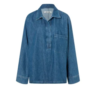 MAC - MAC JEANS - OVERSHIRT, Marbele rigid denim blau - Gr. - L/OL