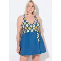 Ulla Popken Badekleid Badekleid Schleife Softcups Neckholder-Optik