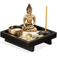 relaxdays Buddhafigur Zen Garten mit Buddha (8 St)