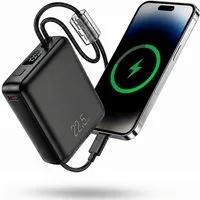 RUHE Powerbank mit Kabel Schnelles Aufladen Tragbares Ladegerät Powerbank Externer Akku 22,5W 10000 mAh (12 V, 1 St), Klein Aber Stark für iPhone 17 16 15 14 13 12 11 Samsung Xiaomi iPad