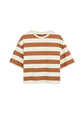 s.Oliver - T-Shirt weiß/braun - Gr. - 34