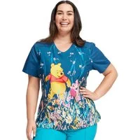 Cherokee Funktionsbluse Bunt bedruckter Damen Kasack "Winnie pooh mit Ferkel" Kasack mit Motiv