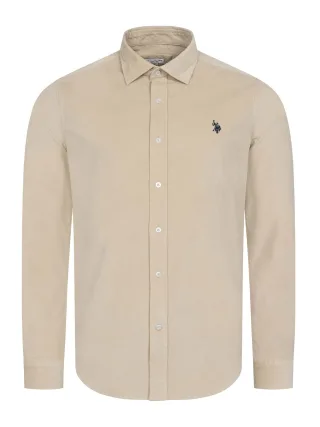 U.S. Polo Assn. Herren Cordhemd aus Baumwolle mit Stretchanteil