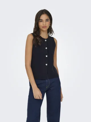 ONLY - ONLIBI BUTTON SL VEST CC KNT Night Sky - Gr. - S