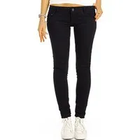 be styled Röhrenjeans Damen Hüftjeans, skinny slim fit low waist Hosen j71e