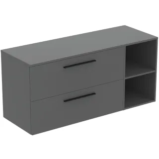 Ideal Standard Möbel-Set 140cm i.life B 2 Auszüge 2 off.Fächer Gr.Schwarz Quarzgrau matt, T5760NG T5760NG