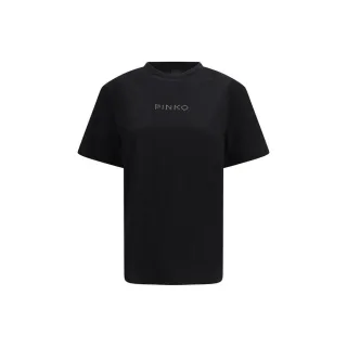 PINKO Schwarzes Baumwoll-T-Shirt