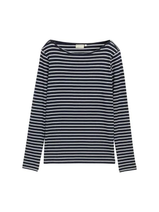 Tom Tailor - Langarmshirt mit Streifenmuster navy offwhite tee stripe - Gr. - L
