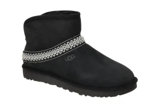 UGG 1158262 BLK Damen Winterstiefel Classic Mini Crescent schwarz Velour Warm...