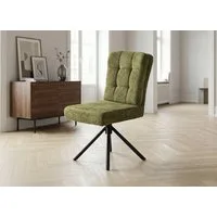 Massivart® Polsterstuhl drehbar, Esszimmerstuhl mit Wippfunktion und Taschenfederkern, »Hedia«, Chenille-Optik · Metallgestell schwarz · mit Nivellierung