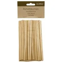 Almina Einwegbesteck-Set Rührstäbchen aus Bambus für Buffet & Küche, 100 Stück - 14 cm (100-tlg), Bambus