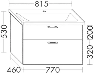 Burgbad Waschtischunterschrank Sys30 PG1 Aqua 601x770x460 Eiche Dekor Merino, WVCE077F2813 WVCE077F2813
