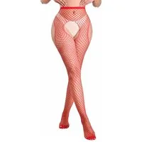 Elegant Love Ouvert Strumpfhose halterlose Strapsgürtel-Strümpfe, Sexy Netzstrümpfe Stocking (Einheitsgröße: S - XL) mit offenem Schritt, XS-XL