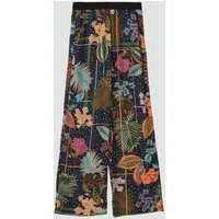 s.Oliver Chinos Hose Satinierte Hose im Loose Fit mit Elastikbund und All-over-Print