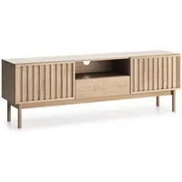 Beautysofa TV-Schrank SAPPORO im Japandi-Stil (mit 1 Schublade und 2 Türen, Push-to-Open-Funktion) Lamellenfront