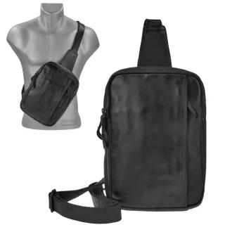 Crossbody Bag Herren Leder schwarz 2 Hauptfächer. Stilvolle Slingbag & Brusttasche für maximale Ordnung und Sicherheit in Ihrem Alltag | Bear Design