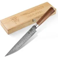 HITOFURI® Damastmesser HITOFURI® SASHIMI Damaskusmesser Universalmesser Premium Messer 73Lag., inkl. einer edlen Holzbox, Messerscheide, Pflegetuch sowie Pflegeöl