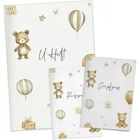 NORDEULE Mutterpass-Hülle U-Heft-, Impfpass- und Reisepasshülle, Schutzhülle mit Design-Einsatz, ideal als Geschenkidee zur Geburt für Eltern und Baby