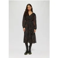 QS Midikleid Kleid Chiffon-Kleid in Wickel-Optik mit Elastikbund