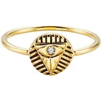 CAÏ Fingerring 925 Sterling Silber vergoldet Zirkonia