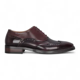 Justin Reess Herren-Brogue-Schuhe aus Lackleder in Weinrot - Harry