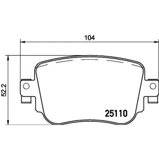 Hella Bremsbel?ge hinten Audi Seat Skoda VW 8DB355021-911