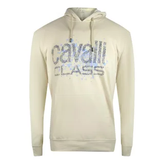 Cavalli Class - Kapuzenpullover In Beige Mit Gesprühtem Logo