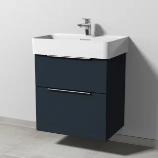 Sanipa 3way Waschtischunterbau zu Laufen VAL Waschtisch mit 2 Auszügen, Marine-Matt UP8211R