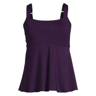 Ausgestelltes Tankinitop mit U-Ausschnitt für Damen, Damen, size: regular, Lila, Elasthan/Polyester-Mischung/Nylon-Mischung, by Lands' End