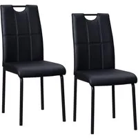 HTI-Living Esszimmerstuhl Stuhl Denton PU Schwarz (Set, 2 St), Esszimmerstuhl Kunstleder