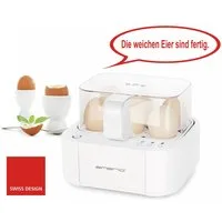 Emerio Eierkocher EMERIO Eierkocher EB-115560.12, 6 Eier, 400 Watt, Sprachausgabe, weiß