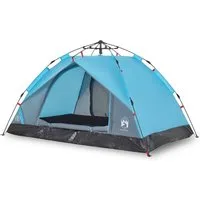 vidaXL Kuppelzelt Kuppel-Campingzelt 3 Personen Blau Quick Release, Personen: 3 (1 tlg)