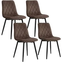 relaxdays Esszimmerstuhl Samt Esszimmerstuhl Set, braun, 4er-Pack