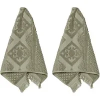 PAD Gästehandtuch HARLEM, 30x50 cm, Frottee (Set, 2-St), Made in Europe, Ton in Ton gestreift, mit Ornamenten, mit Fransen