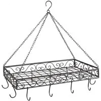 Ambiente Haus Hängekorb Topfhänger aus Eisen in Grau - 60 cm (1 St)