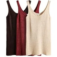 The Set Stricktop The Set Trägertops mit Lochmuster, 3er-Pack (3-tlg)