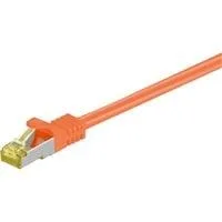 Patchkabel RJ-45 SFTP, mit Cat 7 Rohkabel orange, 15 Meter, halogenfrei, 500 MHz