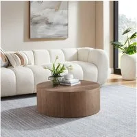 SalesFever Couchtisch Design-Couchtisch für stilvolles Wohnen, Ø 80 cm (1-St), Stilvoller & moderner Holztisch mit Echtholzfurnier