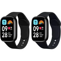 kwmobile 2x Uhrenarmband für Xiaomi Redmi Watch 3 Active Armband Smartwatch, 2-tlg., Fitnesstracker Band Set aus TPU Silikon - Ersatzarmband Smartwatch