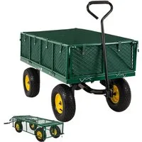 miweba Bollerwagen kompakter Handwagen Gartenwagen MB-700 (bis 700 Kg/220 Liter - Klappbare Wände - Kippfunktion - Anhängerfunktion, 2-tlg., Plane herausnehmbar), Gerätewagen - Faltwagen - Transportkarre - Handkarren