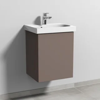 Sanipa 3way Waschtischunterbau zu Geberit Acanto Waschtisch mit 1 Tür, Taupe-Matt SP4141T