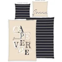 SOCCX Wendebettwäsche Coastal Stripes, Renforcé, 2 teilig, gewebtes Label