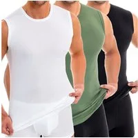 HERMKO Unterhemd 3040 (Pack, 3er) 100 % BioBaumwolle Tank Top Muskelshirt Rundhals-Ausschnitt