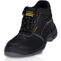 ELIWORX S3 SR Schuh mit Stahlkappe aus echtem Rindleder - Arbeitsschuhe Herren Sicherheitsschuh Atmungsaktiv, Durchtrittsichere Zwischensohle, besonders rutschhemmend