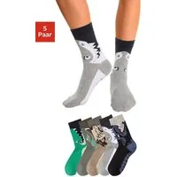 Socken (Packung, 5-Paar) mit Tiermotiven