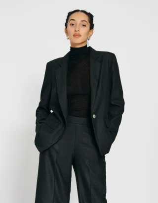GANG Damen Jacken 94ONA BLAZER - boyfriend fit anthra herringbone